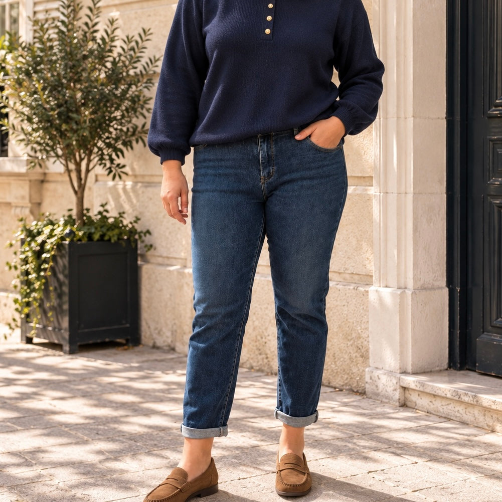 Jean mom grande taille