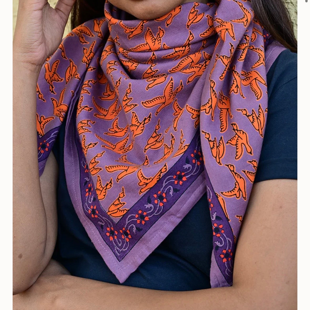 Grand foulard Flavie violet