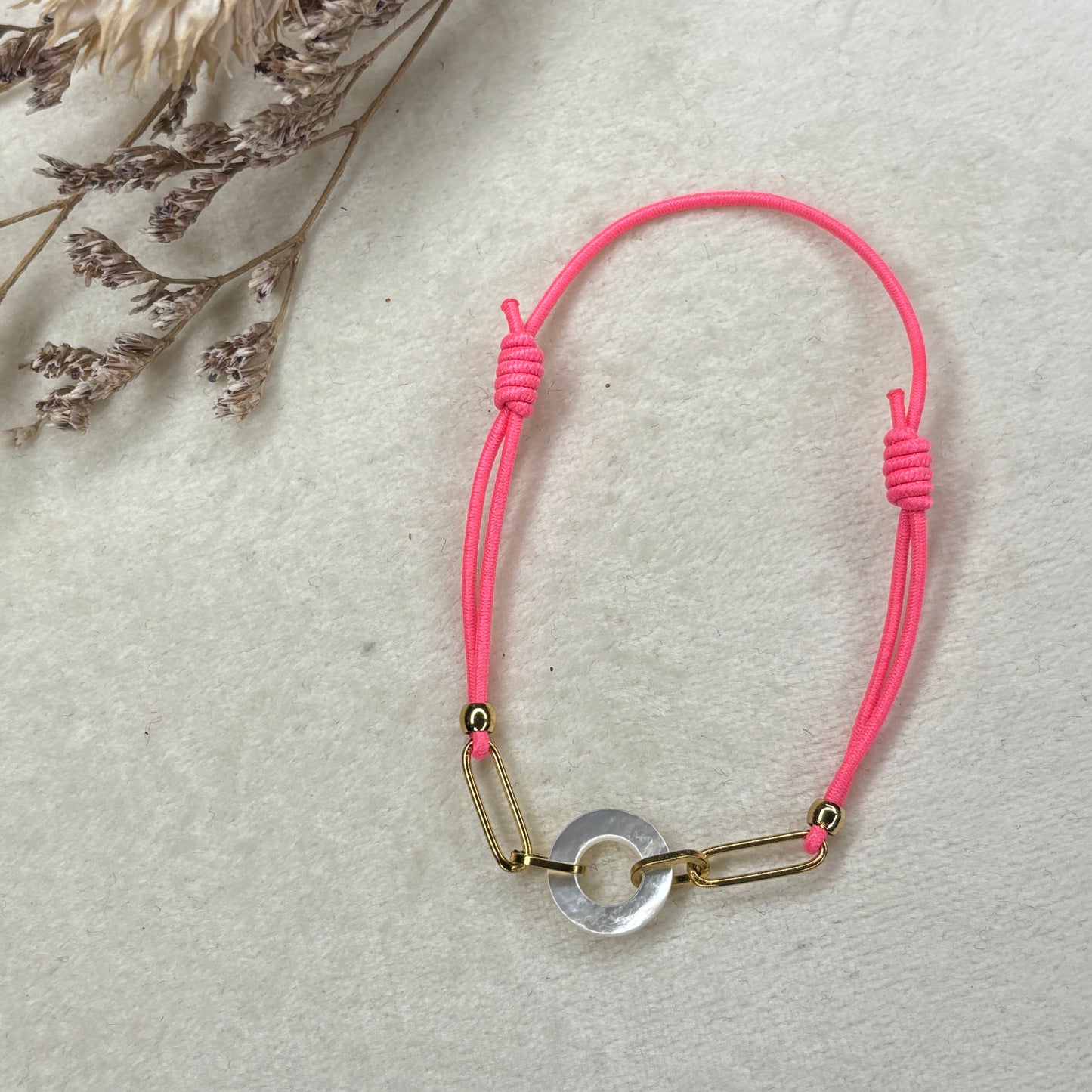 Bracelet élastique nacre