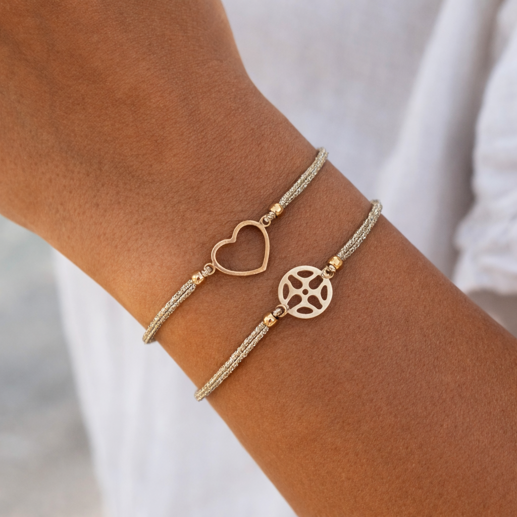 Bracelet élastiqué lurex Doré