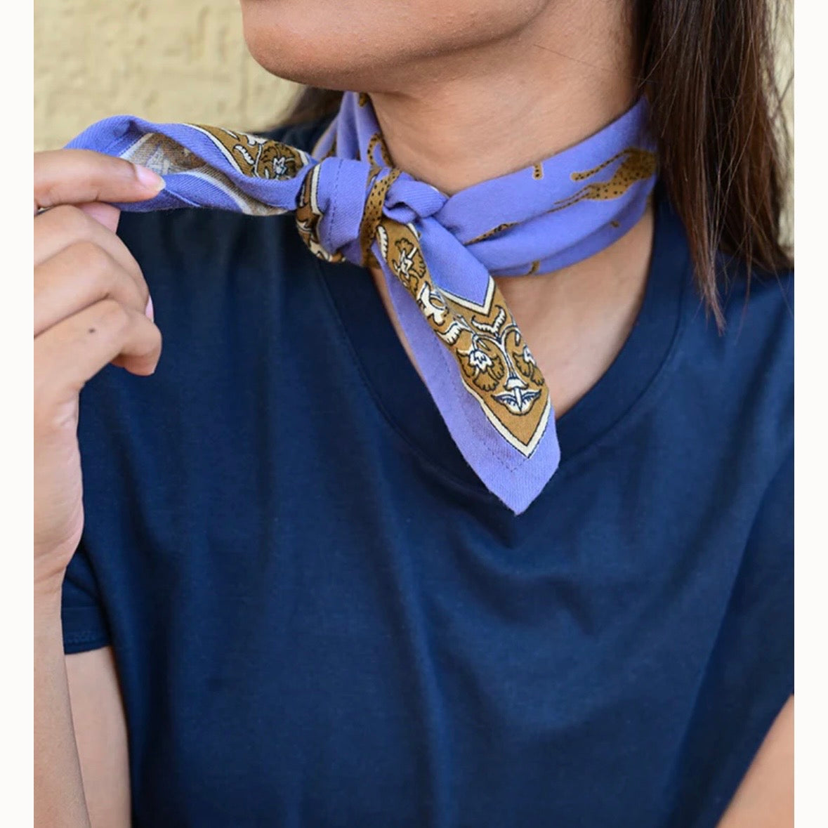Petit foulard Fauve bleu