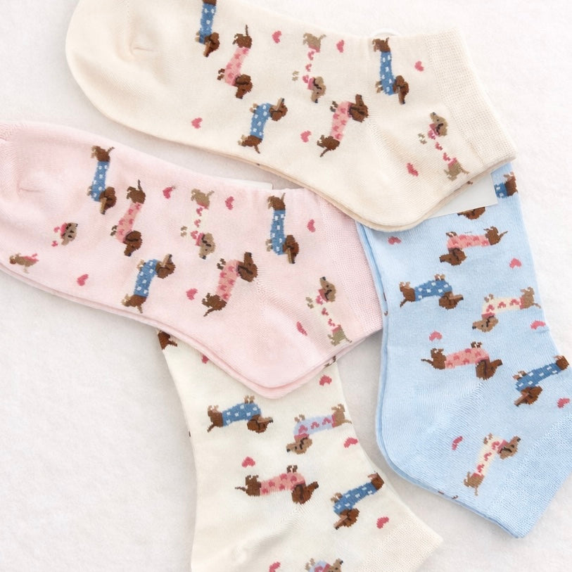 Chaussettes Teckel Pastel