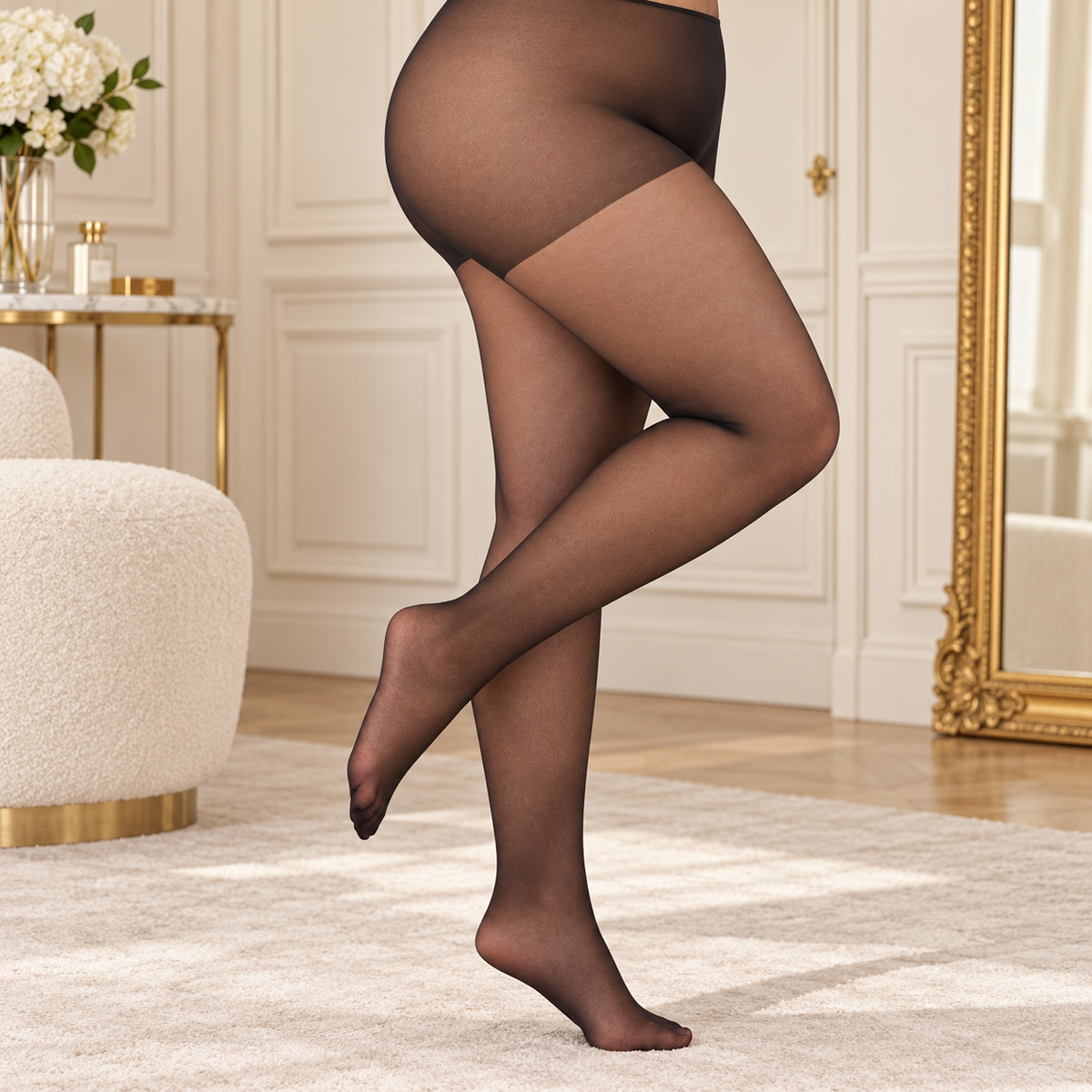 Collants grande taille transparents