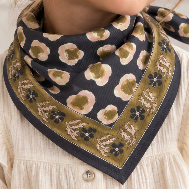 Petit foulard léopard marine