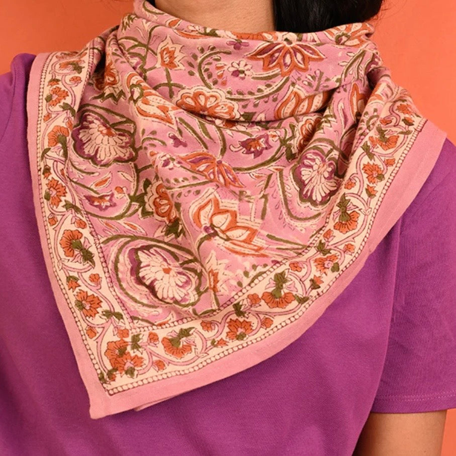 Grand foulard Rose