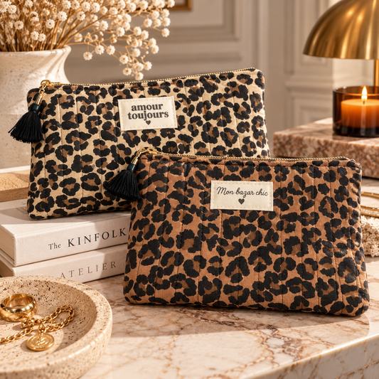 Pochette matelassée Léopard