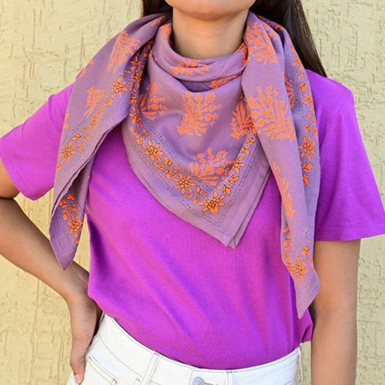 Grand foulard Galatie violet