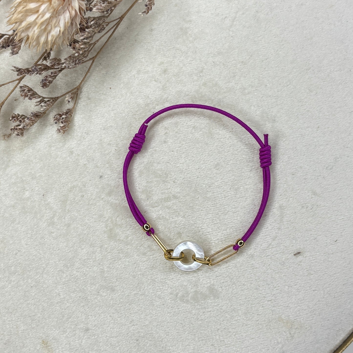 Bracelet élastique nacre