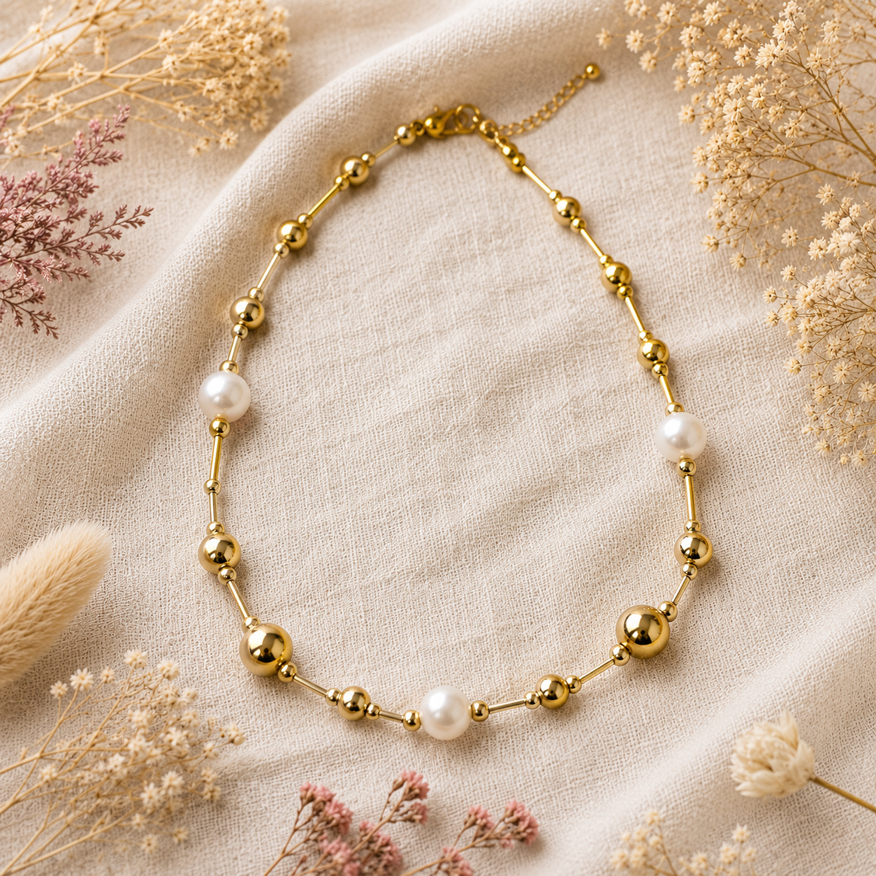 Collier billes et perles