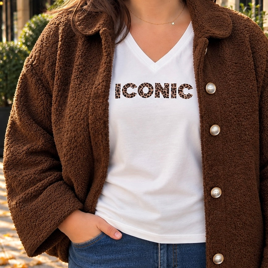 T-shirt ICONIC leopard grande taille