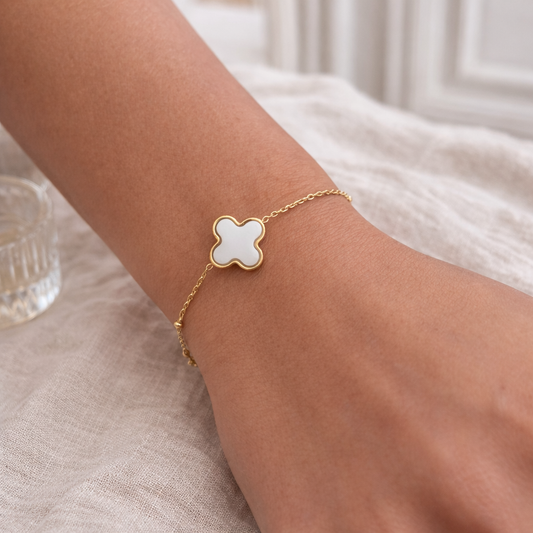 Bracelet trèfle émaillé
