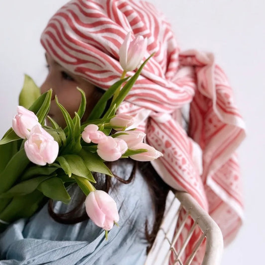 Grand foulard Zèbre Rose
