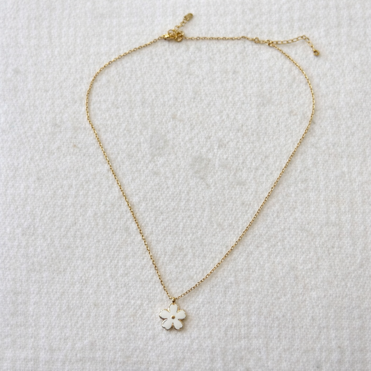 Collier fleur émaillée
