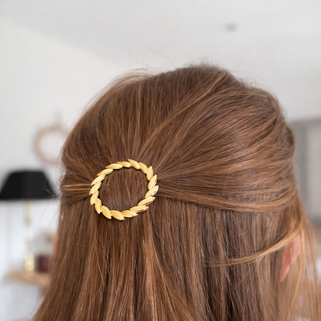Barrette cheveux dorée