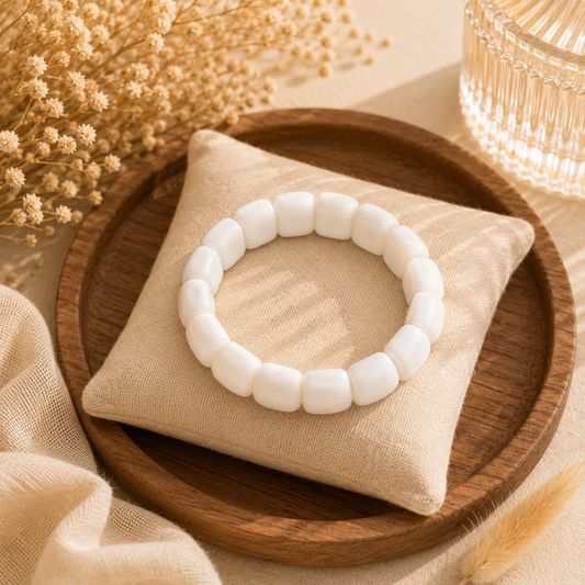 Bracelet élastique perles plates