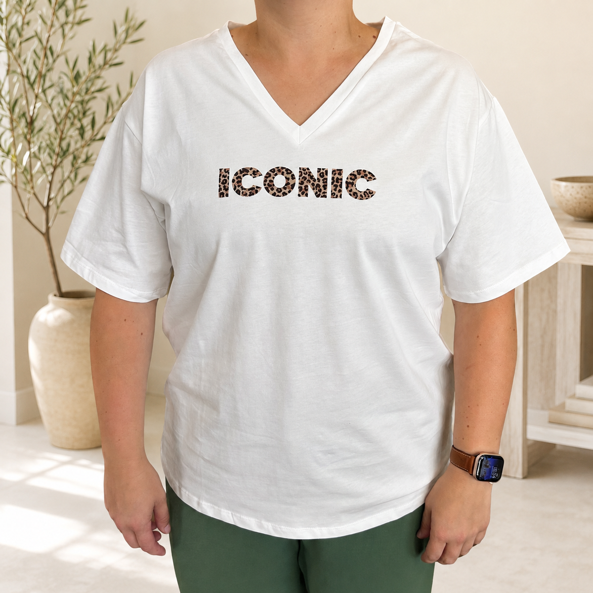 T-shirt ICONIC leopard grande taille