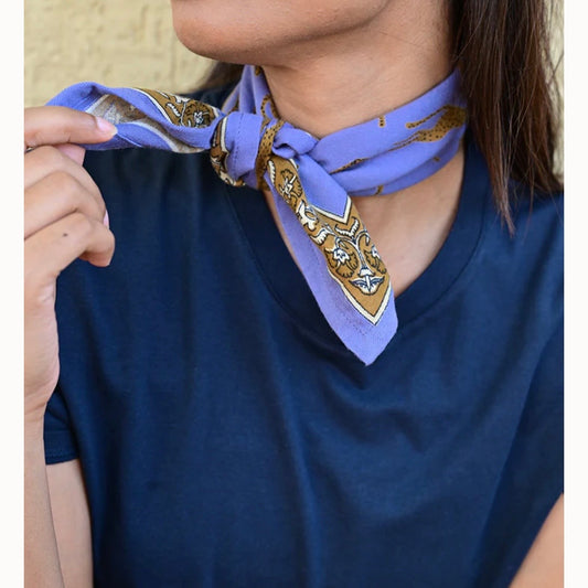 Petit foulard Fauve bleu