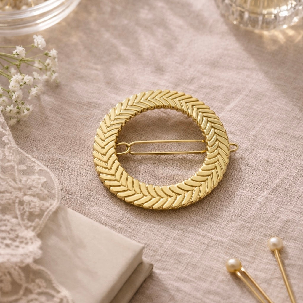 Barrette cheveux dorée