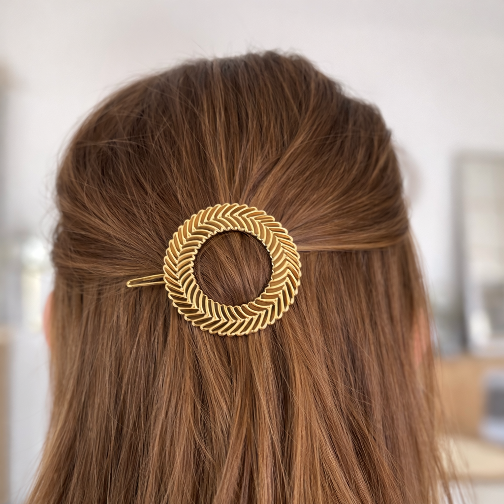 Barrette cheveux dorée
