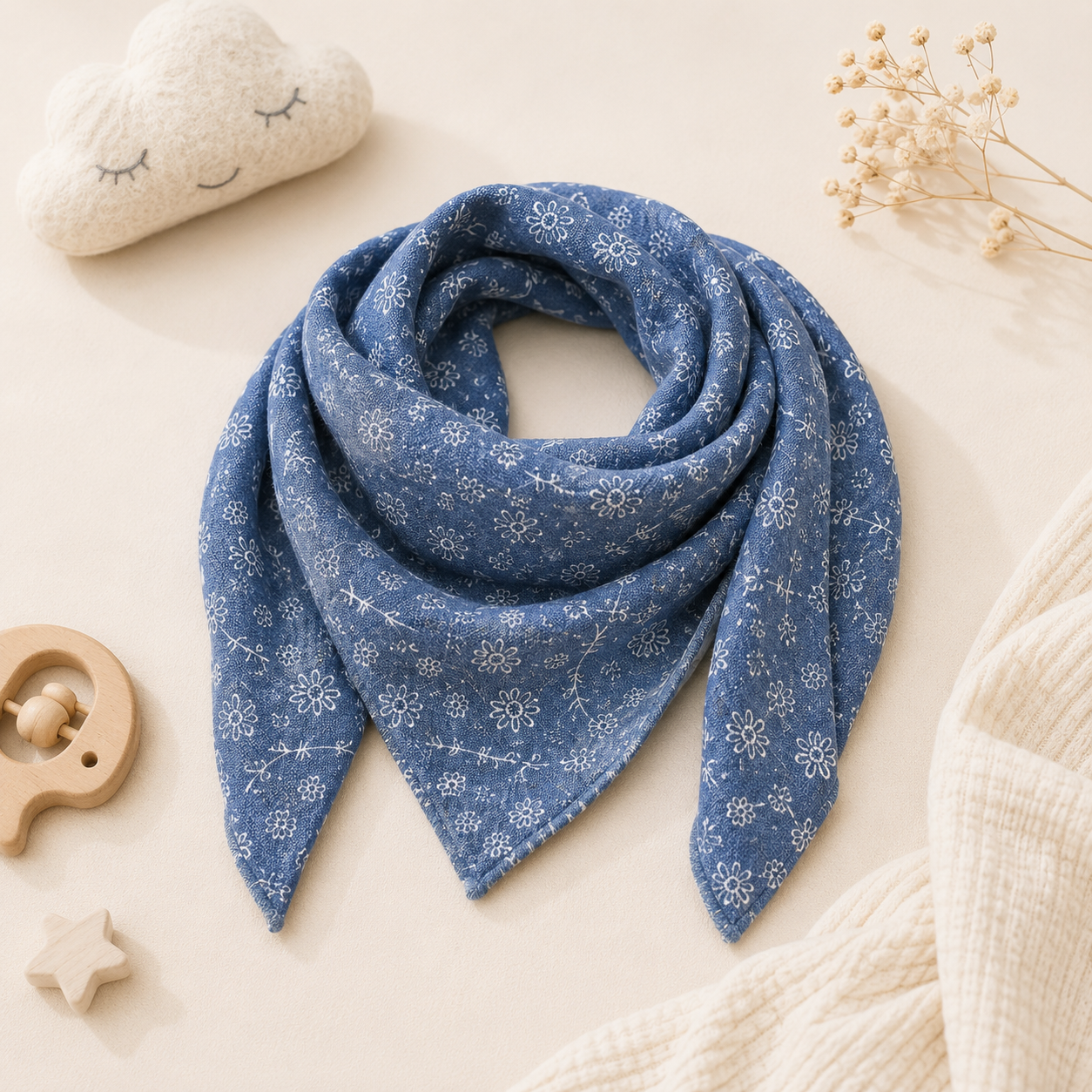 Petit foulard fleuri enfant