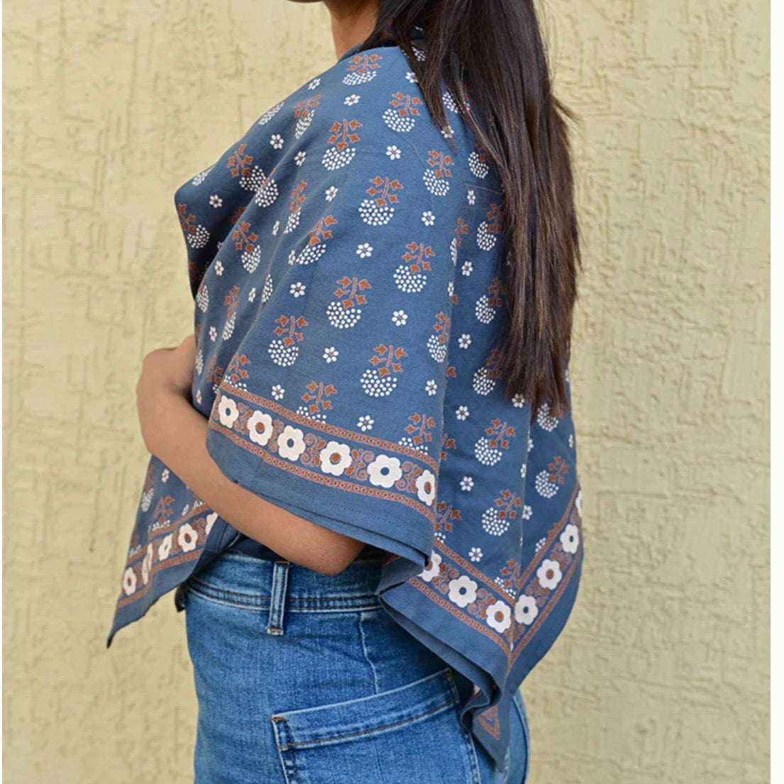 Grand foulard Anastasia bleu