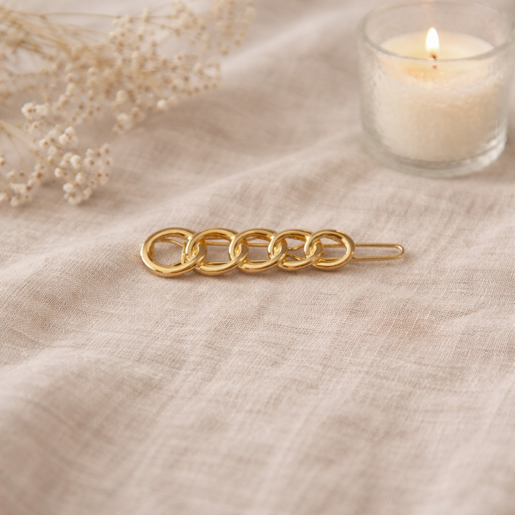 Barrette cheveux dorée