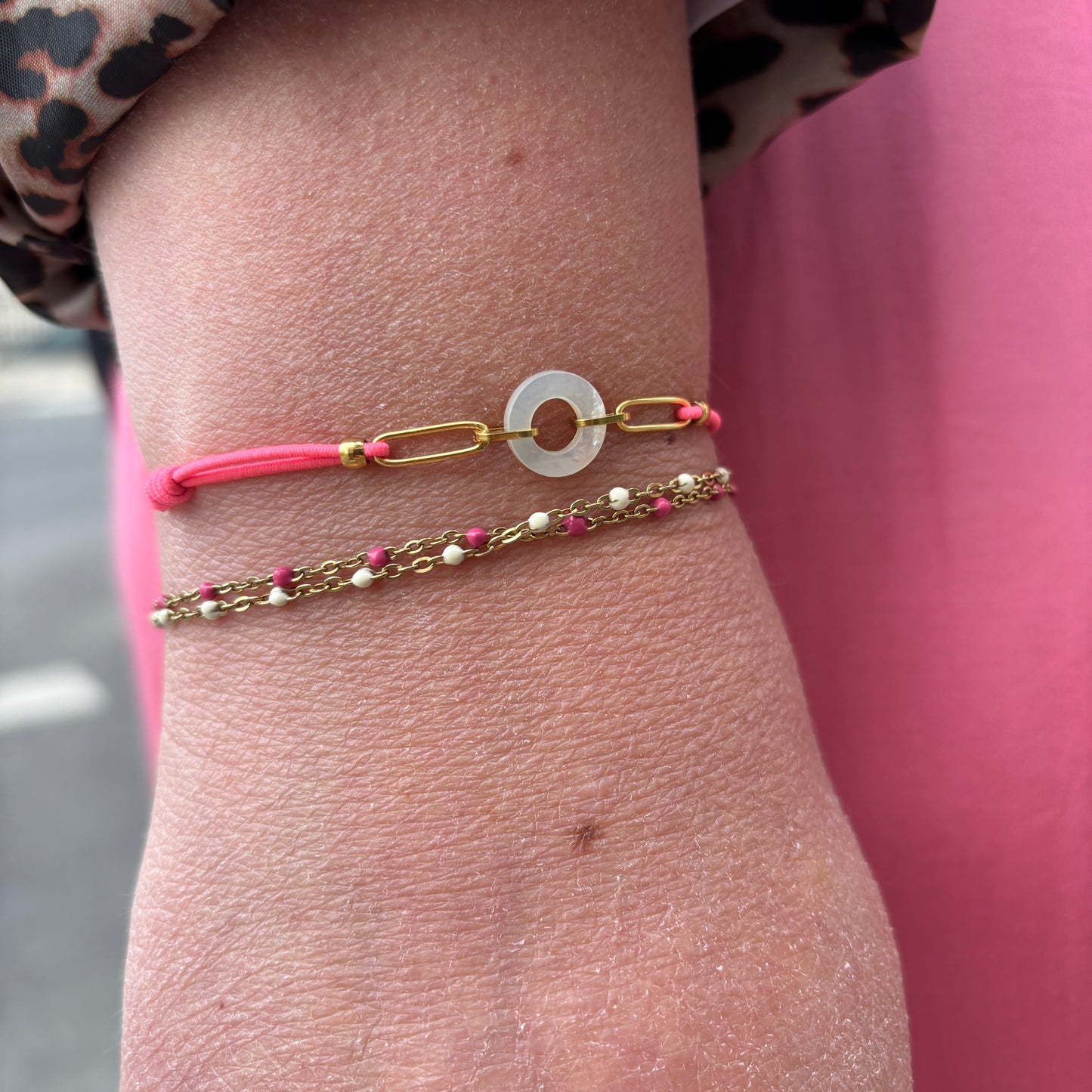 Bracelet élastique nacre