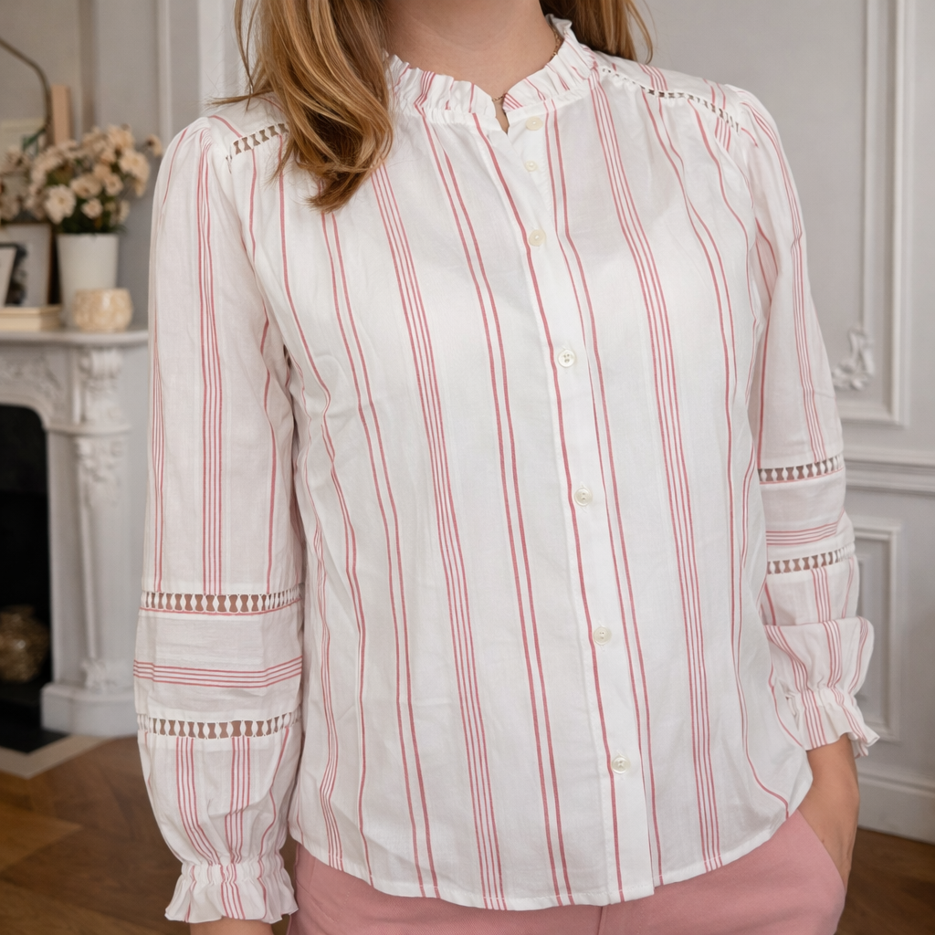 Chemise rayures roses femme