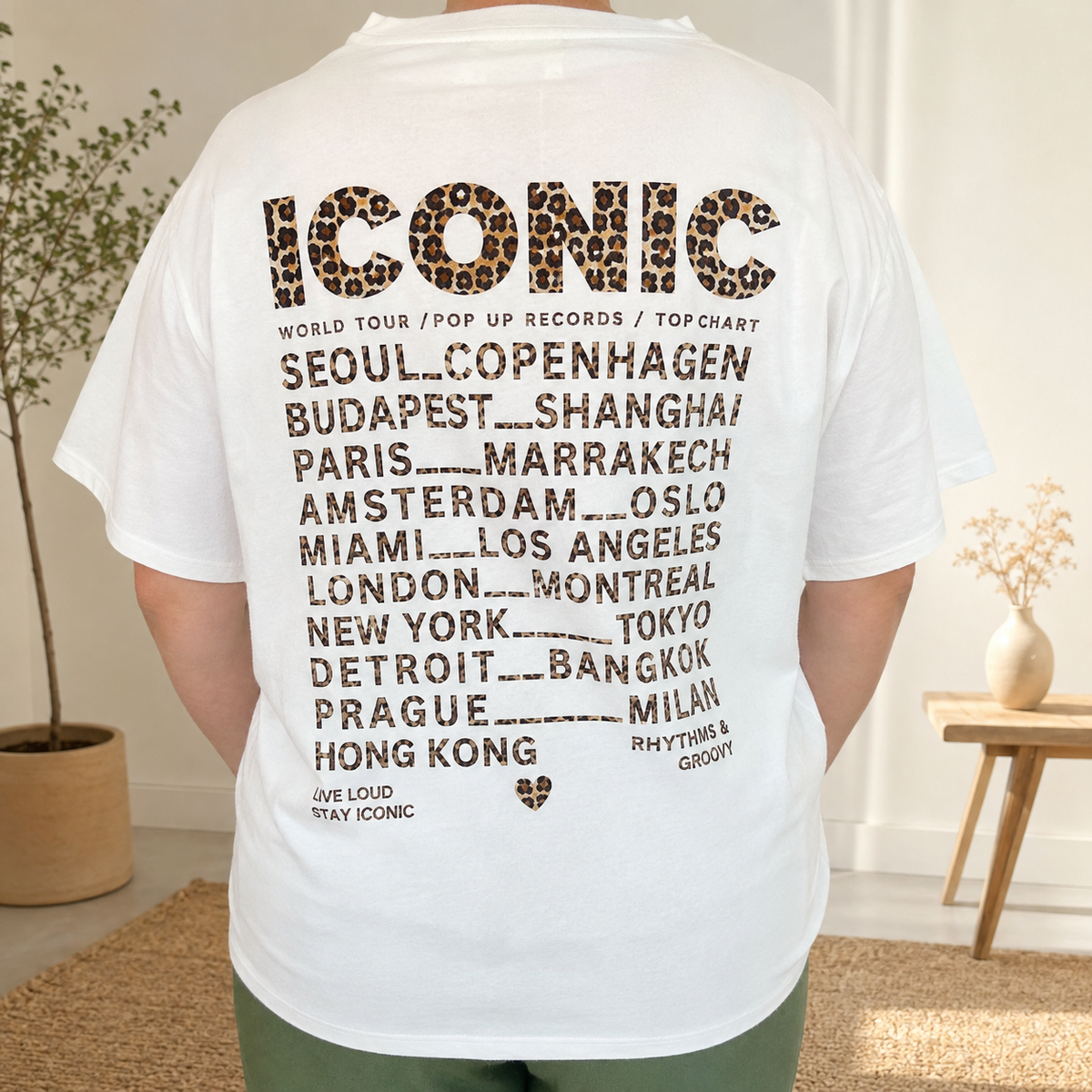 T-shirt ICONIC leopard grande taille