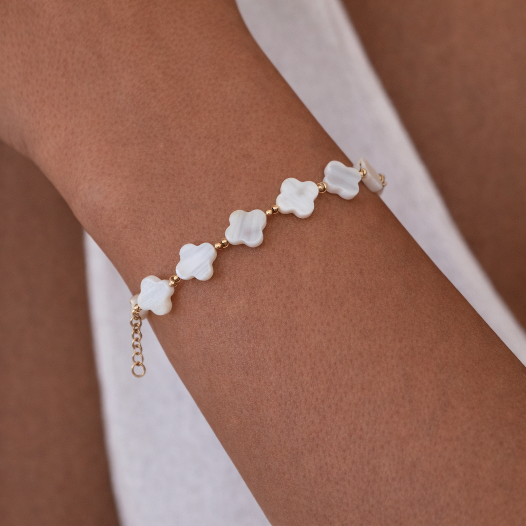 Bracelet trèfle nacre