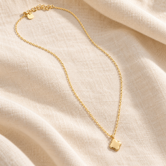 Collier trèfle bombé