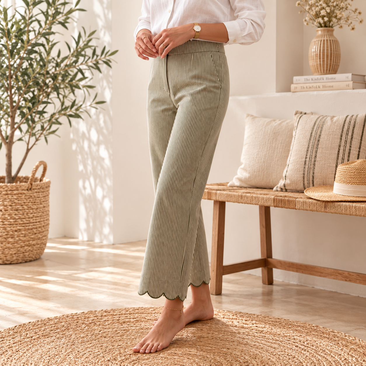 Pantalon Achille rayures