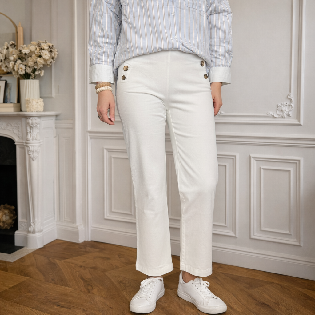 Pantalon écru femme