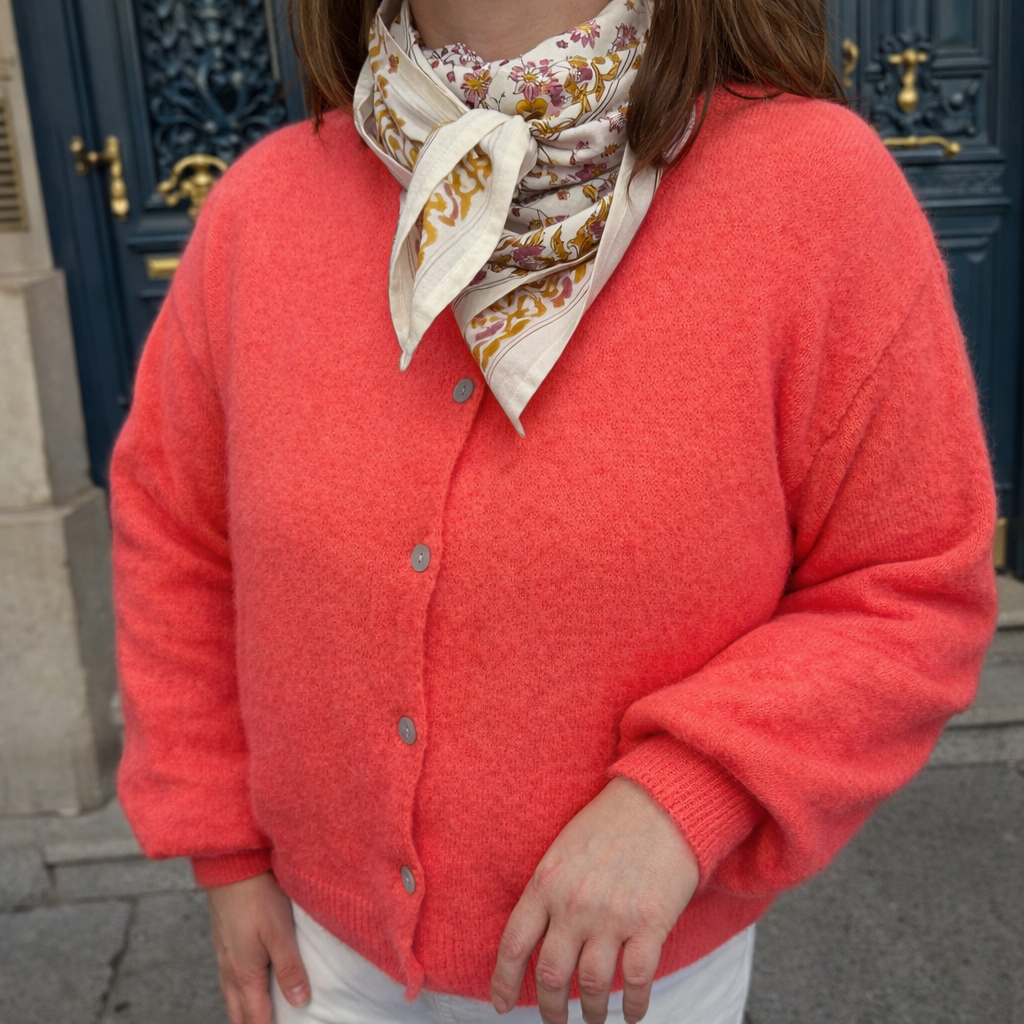 gilet corail femme alpaga