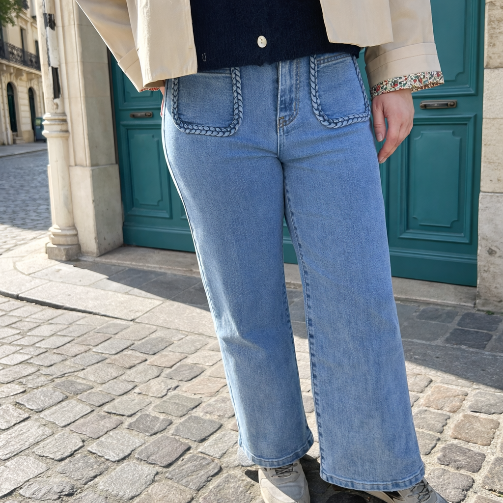 jean poche plaquée, Wide leg, l'atelier numéro 1